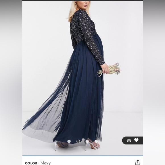 ASOS Maya Maternity Dress Navy - Picture 3 of 5